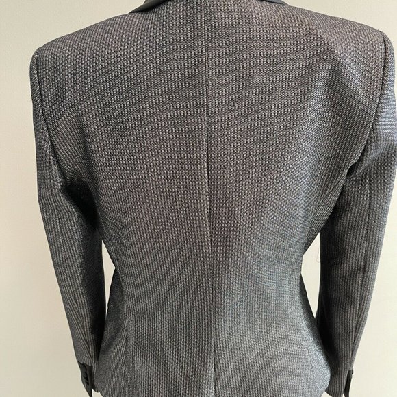 Redemption Black/Silver Shimmer Smocked Blazer Satin Pant Suit. - Picture 3 of 9